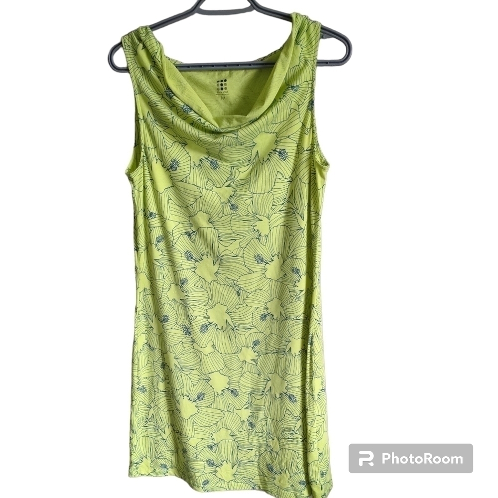 Title Nine Breeze Dress Lime Floral Print Size M